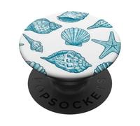 Nautica Vintage SeaShell Starfish Ocean Beach Art PopSockets PopGrip Adesivo