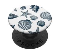 Nautica Vintage SeaShell Starfish Ocean Beach Art PopSockets PopGrip Adesivo