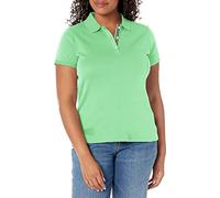 Nautica Women's 3-Button Short Sleeve Breathable 100% Cotton Polo Shirt, Leaf Green, Medium