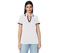 Nautica Women's Anchor Short Sleeve Breathable Stretch Cotton Polo Shirt