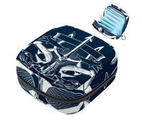 Nautical Anchor - Borsa per assorbenti igienici, grande, con cerniera, per assorbenti mestruali, per ragazze e donne, colore: blu navy