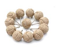 NAUTICAL GIFT STORE Set di 12 pomelli per cassetti e mensole in corda di iuta bianca a forma di pugno di scimmia