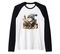 Nautical GNOME for Men Lighthouse Keeper And Boat Captain Maglia con Maniche Raglan