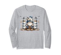 Nautical Lighthouse GNOME for Women And Men Funny Boating Maglia a Manica