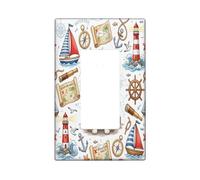Nautical Papillon Dog Navy Decorativo Interruttore Della Luce Piastra Da Parete 1 Gang Singolo Rocker, Estate Cucciolo Nave Percorso Elettrico Placca Interruttore per Stanza, Cool Switchcover