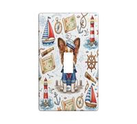 Nautical Papillon Dog Navy Decorativo Interruttore Della Luce Piastra Da Parete 1 Gang Singolo Toggle, Estate Cucciolo Nave Percorso Elettrico Placca Interruttore per Stanza, Cool Switchcover