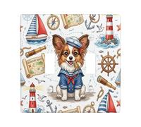 Nautical Papillon Dog Navy Decorativo Interruttore Della Luce Placca Parete 2 Gang Doppio Toggle, Estate Cucciolo Nave Percorso Elettrico Placca Interruttore per Stanza, Cool Switchcover Switchplate