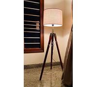 Lampada da terra con treppiede marrone per soggiorni: abbina l'arredamento moderno di metà secolo o rustico della tua camera da letto con questa lampada da terra vintage (senza