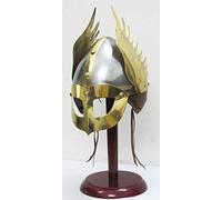 Nautical Replica Hub Maschera medievale vichinga replica casco guerriero armatura casco con supporto in legno e fodera