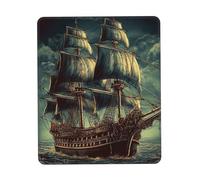 Nautical Vintage Sailing Pirate Ship Tappetino Scrivania Comodo Mouse Pad Portatile Tappetino per Mouse for Pc Ufficio Gaming 25X30Cm