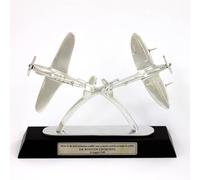 Nauticalia Scultura in alluminio, Battaglia d'Inghilterra Spitfire & Hurricane Tribute Model, 30x24cm