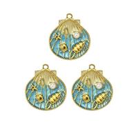 Nauticals Inspire - Set di 3 ciondoli multicolore a forma di stella marina con conchiglie per creare collane e gioielli ispirati alla spiaggia, Misura unica, come descritto, come descritto