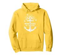 Nautico per Natura: Anchor Art con gabbiani Felpa con Cappuccio, Unisex per Adulti, Limone, XXL