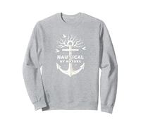 Nautico per Natura: Anchor Art con gabbiani Felpa, Unisex per Adulti, Grigio Melange, XL