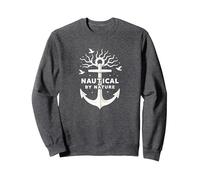 Nautico per Natura: Anchor Art con gabbiani Felpa, Unisex per Adulti, Grigio Scuro, XL