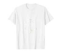 Nautico per Natura: Anchor Art con gabbiani Maglietta, Uomo, Bianco, M
