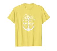 Nautico per Natura: Anchor Art con gabbiani Maglietta, Uomo, Limone, 3XL