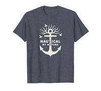 Nautico per Natura: Anchor Art con gabbiani Maglietta, Uomo, Pervinca, 5XL
