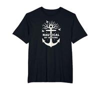 Nautico per Natura: Anchor Art con gabbiani Maglietta, Uomo Taglie Grandi, Nero, 3X Tall