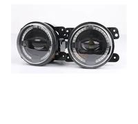 NAUTIG Fari Anteriori Coppia Fari Fendinebbia A LED Rotondi 4 Pollici Lente Per Jeep Per Dodge Per Journey Per Magnum Per Charger Per Bianchi Luci Diurne Faro Motociclo(2pcs BLACK)