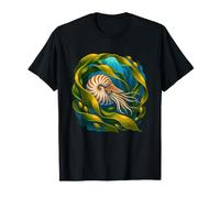 Nautilus alla deriva Attraverso Una Spirale di Larghe Lame di alghe Maglietta