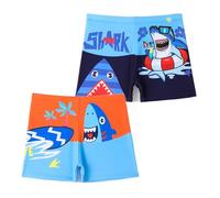 NautySaurs Confezione da 2 Pantaloncini da Bagno per Ragazzi 2-11 Anni Dinosauri Costume da Bagno, Squalo - Arancione e Blu Navy, 2-3 Anni