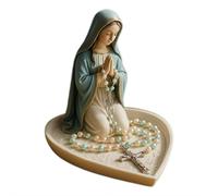 NAUXIU Statua della Madonna della Grazia, porta rosario della Vergine Maria, regalo cattolico per donne, decorazione per la casa, statue della Madre benedetta da 15,2 cm, reliquia in resina