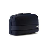 NAVA DESIGN - Astuccio Porta Cavi con Chiusura a Doppia Zip, Colore Blu Notte - Dimensioni 15 x 24 x 9 cm