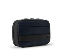 NAVA DESIGN - Astuccio Porta Cavi in Tessuto con Chiusura a Doppia Zip, Colore Nero/Grigio - Dimensioni 15 x 23 x 6 cm