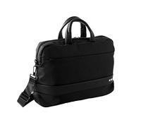 Nava Design - Cartella a Due Manici Porta PC 15,6'', Tablet e Documenti, Tracolla Amovibile e Tasca Frontale, Colore Nero - Dimensioni 31 x 44 x 9 cm