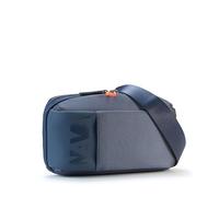 NAVA DESIGN - Marsupio in Poliestere, Linea Cross - Due Tasche Aperte, Colore Blu/Arancio - Dimensioni 16 x 25 x 8 cm