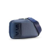 NAVA DESIGN - Marsupio in Poliestere, Linea Cross - Due Tasche Aperte, Colore Blu Cobalto/Grigio Notte - Dimensioni 16 x 25 x 8 cm