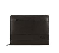 NAVA DESIGN - Portfolio A4 Organizzato con una Tasca Interna Porta iPad, Tasca Frontale con Chiusura a Zip e Bloc-Notes A4 Incluso, Colore Nero - Dimensioni 24,5 x 32,5 x 3,5 cm