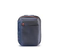 NAVA DESIGN - Zaino Small Organizzato con Uno Scomparto, Tasca Frontale, Chiusura a Zip e Porta Computer, Colore Avio/Arancione- Dimensioni 38 x 27 x 13 cm