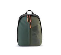 NAVA DESIGN - Zaino Small Organizzato con Uno Scomparto, Tasca Imbottita Porta PC/Tablet e Tasca Frontale Verticale, Colore Verdone/Nero - Dimensioni 38 x 29 x 12 cm