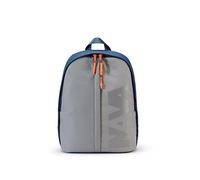 NAVA DESIGN - Zaino Small Organizzato con Uno Scomparto, Tasca Imbottita Porta PC/Tablet e Tasca Frontale Verticale, Colore Grigio Chiaro/Blu - Dimensioni 38 x 29 x 12 cm