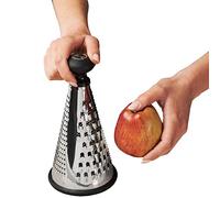 NAVA Grattugia conica rotonda in acciaio antiscivolo MISTY con 3 superfici di grattugia per verdure, frutta, formaggio