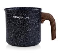 NAVA Milchtopf, 1 l, Stielkasserolle con Granitbeschichtung Nature zum Aufkochen von Milch, Schmelzen von Schokolade