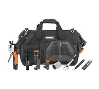 NAVAC Deluxe Mini-Split Tool Kit NKS3 | NEF6L2 Strumento di svasatura elettrica, chiave dinamometrica digitale, rimozione nucleo valvola, tagliatubi, alesatore, sbavatore, calibro svasato, set di