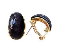 Navachi 18k oro placcato ovale opale arcobaleno orecchini Omega, Pietra Zinco