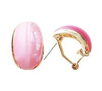 Navachi 18k oro placcato ovale opale arcobaleno orecchini Omega, Pietra Zinco