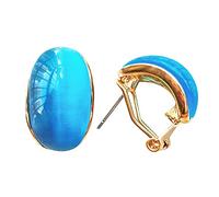 Navachi 18k oro placcato ovale opale arcobaleno orecchini Omega, Pietra Zinco