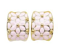 Navachi 18k placcato oro quadrato arcobaleno smalto fiore modello Omega orecchini, Smalto Base in metallo placcato oro 18 carati