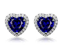 Navachi Orecchini a perno in argento Sterling 925 placcato oro bianco 18 carati 4,5 ct con rubino smeraldo, Pietra Cristallo, Zaffiro sintetico