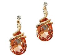 Navachi Orecchini a perno placcati in oro 18 carati con zircone e serpente, Pietra, zirconia cubica