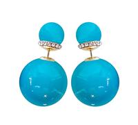 Navachi Orecchini a perno placcati in oro 18 k su due lati colorati perle finte da donna alla moda eleganti cristalli di caramella, Cristallo Zinco