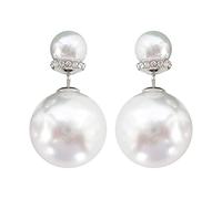 Navachi Orecchini a perno placcati in oro 18 k su due lati colorati perle finte da donna alla moda eleganti cristalli di caramella, Cristallo Zinco