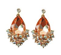 Navachi, orecchini con pendente a forma di serpente placcato oro 18 K con zircone a goccia e 18ct base metallo placcato oro, colore: Orange, cod. HB6-1699-4