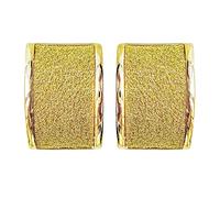 Navachi Orecchini Omega in argento glitterato quadrato placcato oro 18k, Zinco Glitter zinco