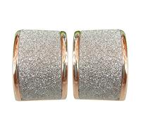 Navachi - Orecchini Omega placcati in oro 18 carati quadrati arcobaleno argento glitter e 18ct base metallo placcato oro, colore: bianco, cod. HB6-1256-1